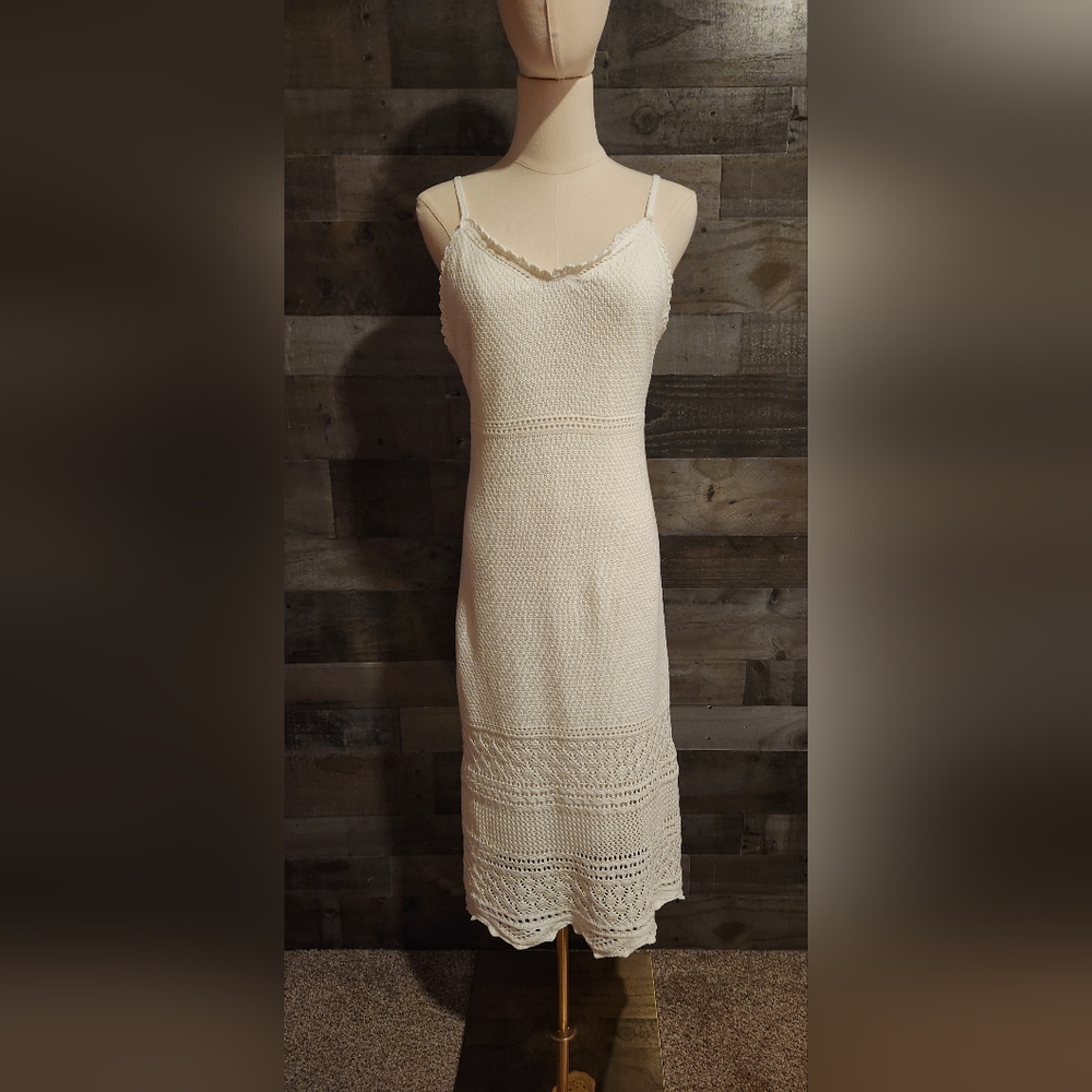 Elegant Creamy White Knit Dress By Freshman 1996 | Label Size L
